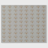 灰色の上品なモノグラム模様 ラッピングペーパー (フラット)