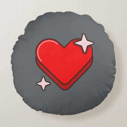 灰色の丸い枕 ラウンドクッション (正面)