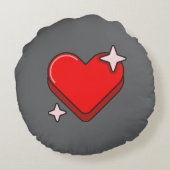 灰色の丸い枕 ラウンドクッション (裏面)