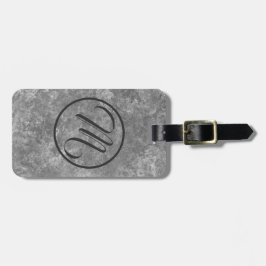 灰色の丸い楕円モノグラム ラゲッジタグ