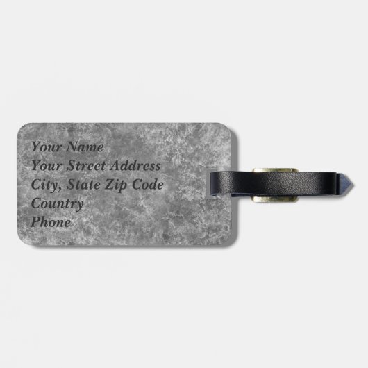 灰色の丸い楕円モノグラム ラゲッジタグ (裏面横)