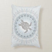 「灰色の亀の光」 |亀と曼荼羅 アクセントクッション (裏面(縦))