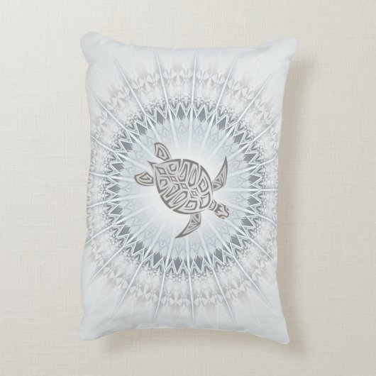 「灰色の亀の光」 |亀と曼荼羅 アクセントクッション (裏面(縦))