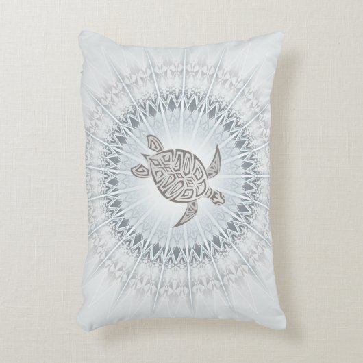 「灰色の亀の光」 |亀と曼荼羅 アクセントクッション (正面(垂直))