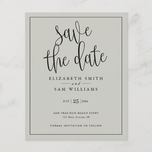 灰色の予算のエレガント保存 チラシ (正面)