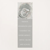 灰色の仏のポートレートの引用文は無限愛を放射します ヨガマット (正面)