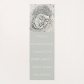 灰色の仏のポートレートの引用文は無限愛を放射します ヨガマット (裏面)