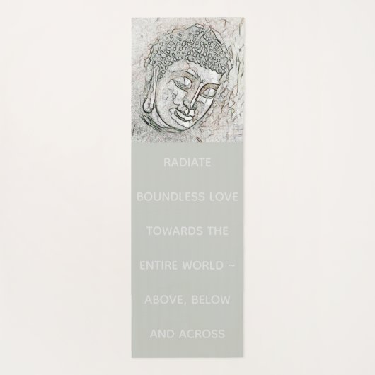 灰色の仏のポートレートの引用文は無限愛を放射します ヨガマット (裏面)