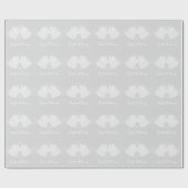 灰色の休日鐘および渦巻の包装紙 ラッピングペーパー (フラット)