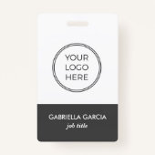 灰色の会社ロゴ従業員IDバッジ バッジ (正面)