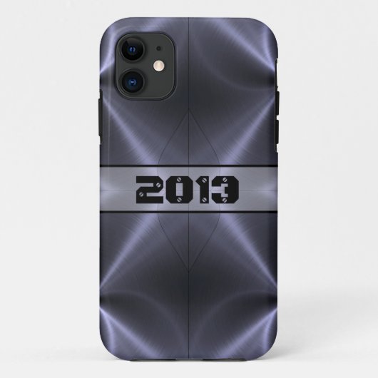 灰色の光沢のあるステンレス鋼メタル Case-Mate iPhoneケース (裏面)