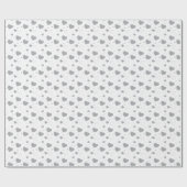 灰色の光沢のあるハートかわいいロマンチックなパターン ラッピングペーパー (フラット)