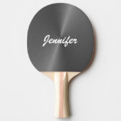 灰色の光沢のあるフェイク金属名前をカスタムする 卓球ラケット (正面)