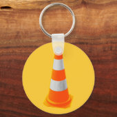 灰色の円錐形のトラフィックストライプ円錐 キーホルダー (正面)