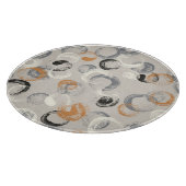 灰色の円：シームレシンプルームパターン カッティングボード (角)