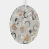 灰色の円：シームレシンプルームパターン ガラスオーナメント (正面右)