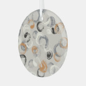 灰色の円：シームレシンプルームパターン ガラスオーナメント (正面左)