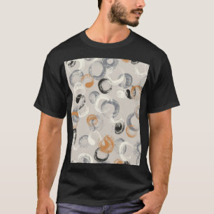 灰色の円:シームレシンプルームパターン Tシャツ