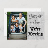 灰色の写真の新しいアドレスポストカードを移動する 案内ポストカード (正面/裏面)