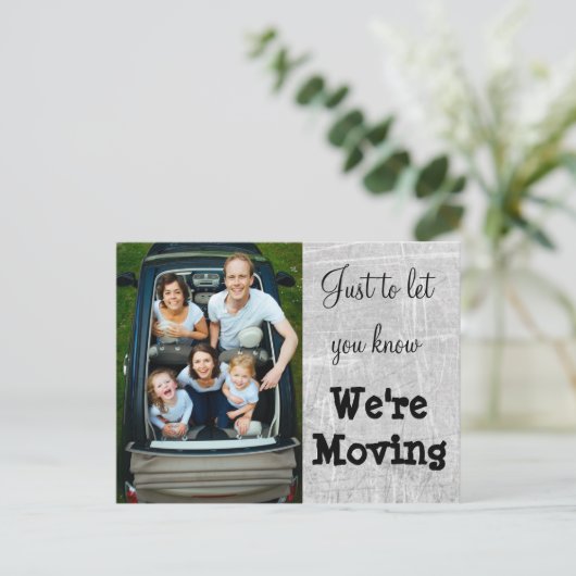 灰色の写真の新しいアドレスポストカードを移動する 案内ポストカード (スタンド正面)