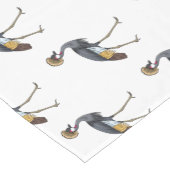 灰色の冠の鶴の鳥の漫画イラストレーション ショートテーブルランナー (コーナー)