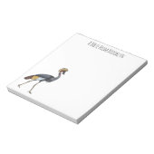 灰色の冠の鶴の鳥の漫画イラストレーション ノートパッド (回転)