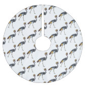 灰色の冠の鶴の鳥の漫画イラストレーション ブラッシュドポリエステルツリースカート (正面)