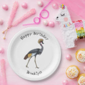 灰色の冠の鶴の鳥の漫画イラストレーション ペーパープレート (パーティー)