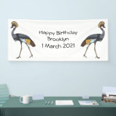 灰色の冠の鶴の鳥の漫画イラストレーション 横断幕 (トレードショー)