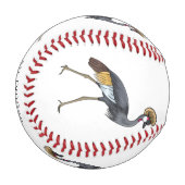 灰色の冠の鶴の鳥の漫画イラストレーション 野球ボール (正面左)