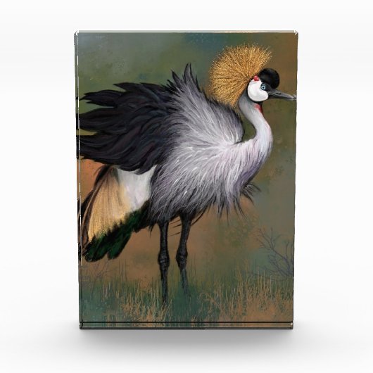 灰色の冠を付けたクレーンバードフォトブロック フォトブロック (正面)