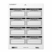 灰色の出荷ラベルで強調表示されたビジネス名 ラベル (フルシート)