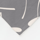 灰色の分類された葉パターンクリーム フリースブランケット (角)