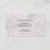 灰色の動物の皮膚パターン 名刺 (裏面)