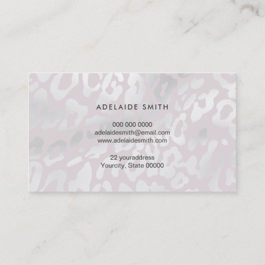 灰色の動物の皮膚パターン 名刺 (裏面)