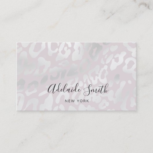 灰色の動物の皮膚パターン 名刺 (正面)