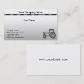 灰色の勾配のイラストレーションのモダンな鋼鉄トラクター 名刺 (正面/裏面)