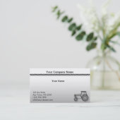 灰色の勾配のイラストレーションのモダンな鋼鉄トラクター 名刺 (スタンド正面)