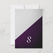 灰色の勾配の暗い王室のな紫色の輪郭 出欠カード (裏面)