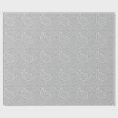 灰色の包装紙のペイズリーの白 ラッピングペーパー (フラット)