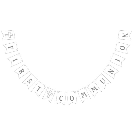 灰色の十字の最初聖餐の旗 バンティングフラッグ (全)