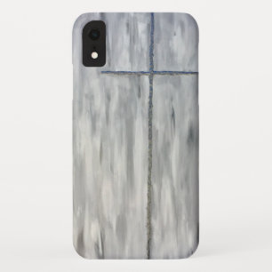 灰色の十字の電話箱 iPhone XRケース