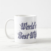 灰色の半分の文字を持つ妻 コーヒーマグカップ (左)