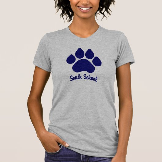 灰色の南学校の足(あなたのサイズを選んで下さい) Tシャツ (正面)