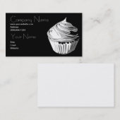 灰色の名刺のテンプレートのカップケーキ 名刺 (正面/裏面)