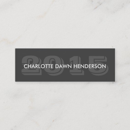 灰色の名刺の卒業の発表のクラス年 コーリングカード (正面)