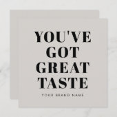 灰色の味得の素晴らしサンキューカード 招待状 (正面/裏面)