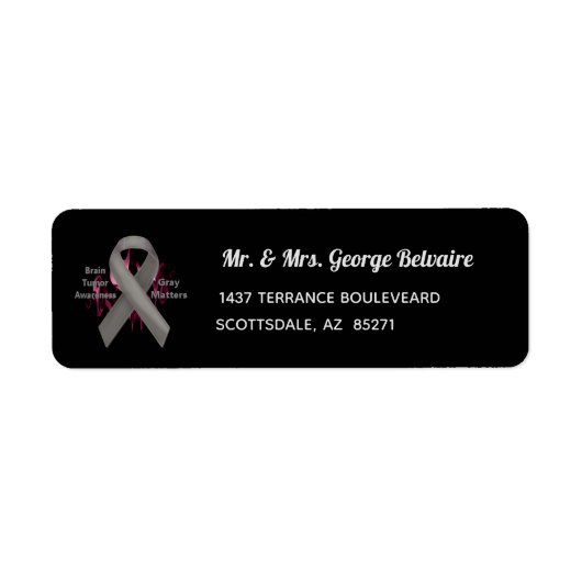 灰色の問題 – 脳腫瘍認識度 ラベル (正面)