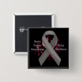 灰色の問題 – 脳腫瘍認識度 缶バッジ (正面&裏面)