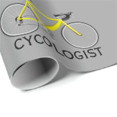 灰色の嚢胞専門医文字付き黄色の自転車 ラッピングペーパー (ロールコーナー)